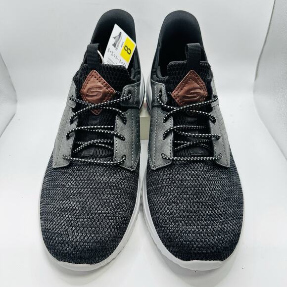 Skechers “Delson” Men’s Stretch Knit Hands Free Swift Fit Comfort Shoe [Black] - Picture 5 of 8